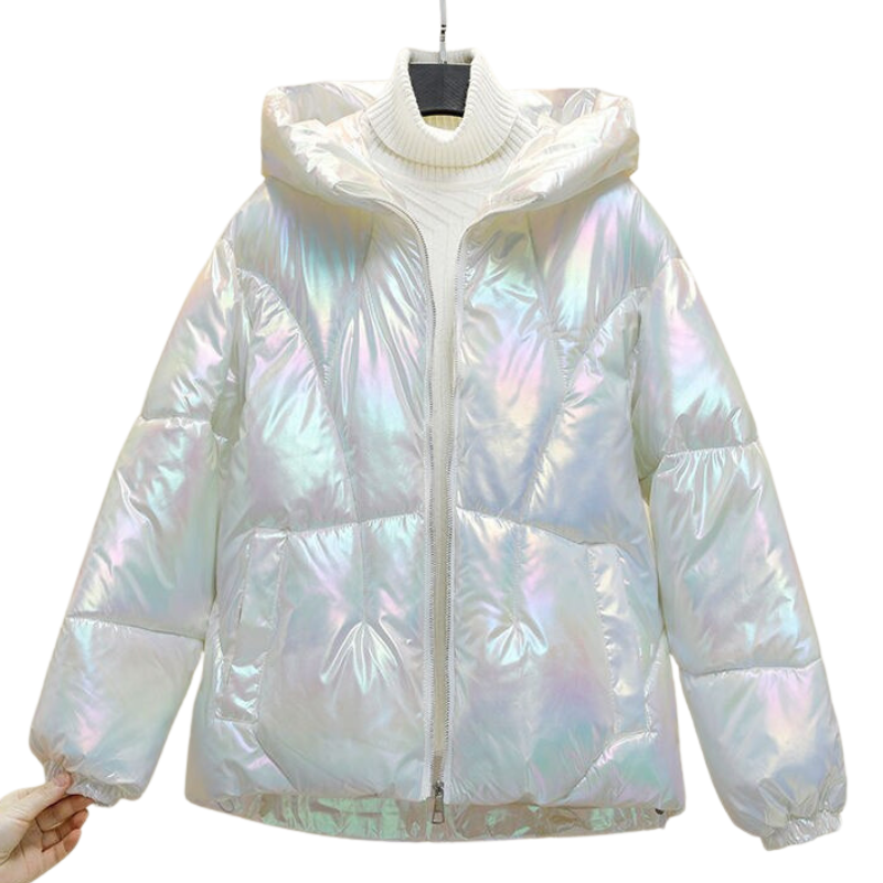 Jaqueta Feminina Puffer Blogueira Metalizada