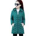 Jaqueta Puffer Feminina Parka Longa Cinturada Olf