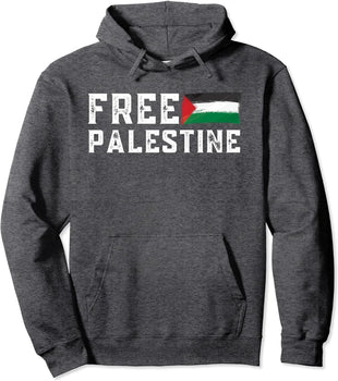 Moletom Palestina Gaza 100% Algodão Unissex Support Free Palestine Detalhes Com Capuz