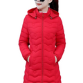 Jaqueta Puffer Feminina Parka Longa Cinturada Olf