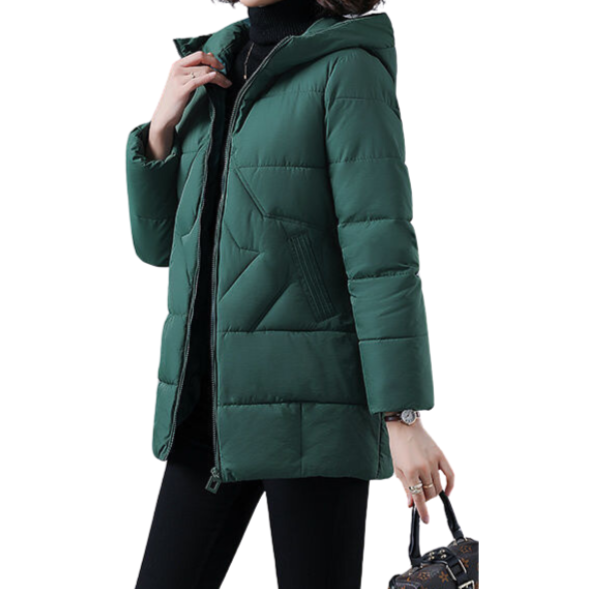 Jaqueta Puffer Feminina - Casual Cinturada com Capuz Vint