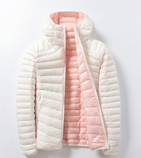 Jaqueta Puffer Feminina - Dupla Face com Capuz Beti