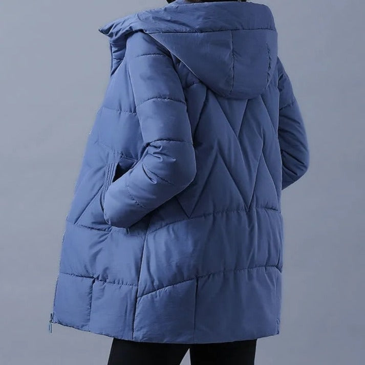 Jaqueta Puffer Feminina - Casual Cinturada com Capuz Vint