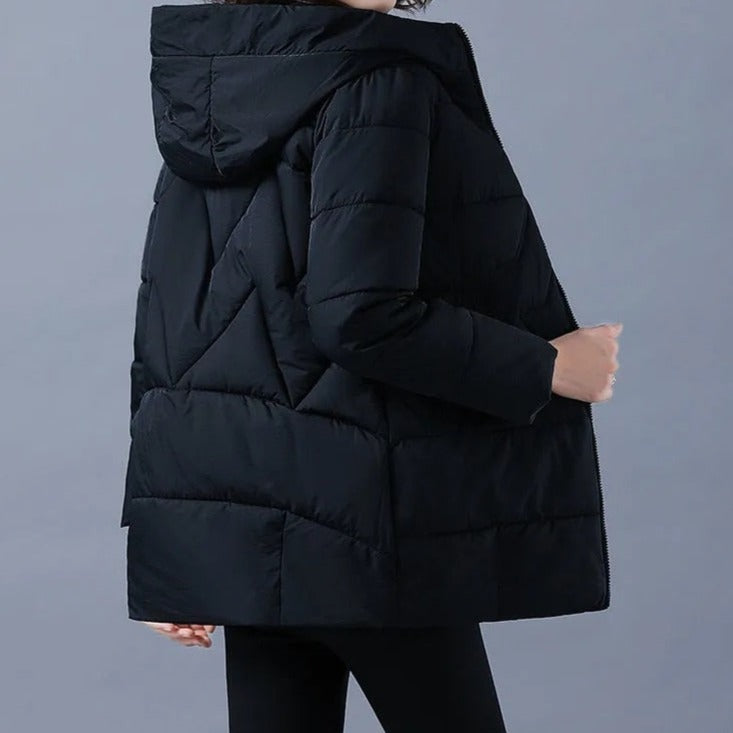 Jaqueta Puffer Feminina - Casual Cinturada com Capuz Vint