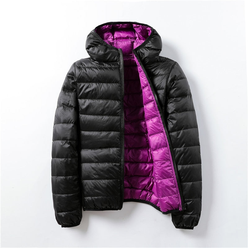 Jaqueta Puffer Feminina - Dupla Face com Capuz Beti