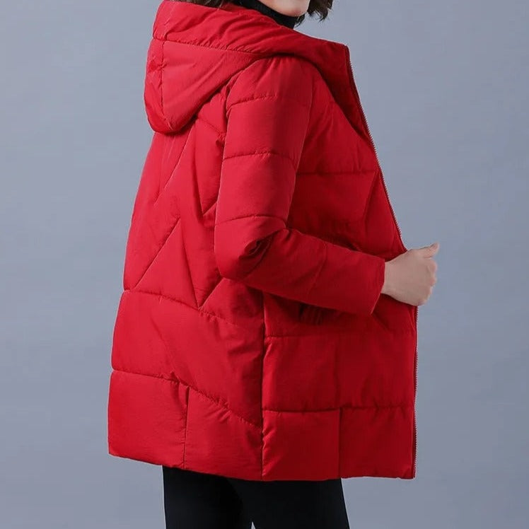 Jaqueta Puffer Feminina - Casual Cinturada com Capuz Vint