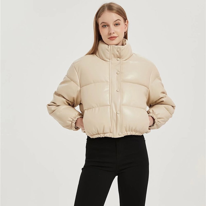 Jaqueta Puffer Feminina - Bomber com Gola