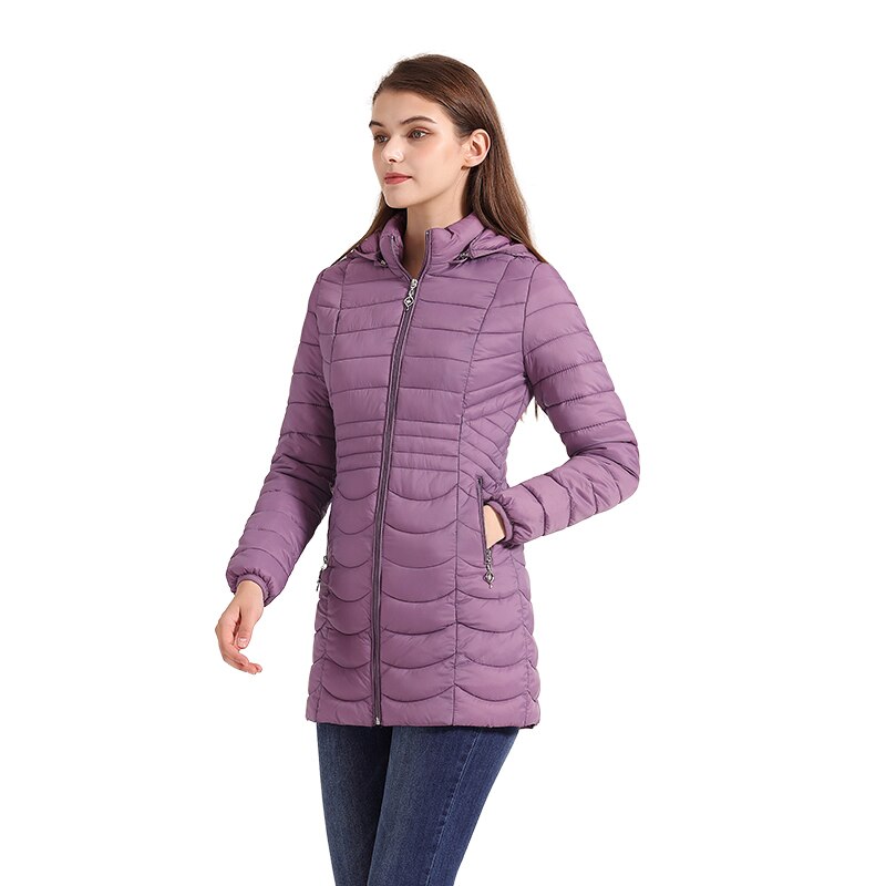 Jaqueta Puffer Feminina Parka Capuz Removível