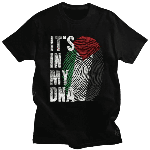 Palestina It's In My Dna Palestine - Camiseta de Algodão