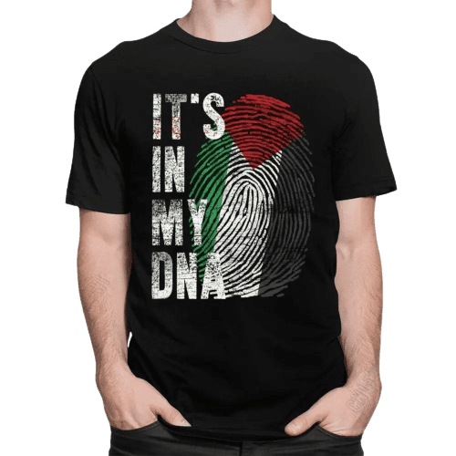 Palestina It's In My Dna Palestine - Camiseta de Algodão