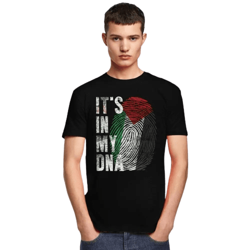 Palestina It's In My Dna Palestine - Camiseta de Algodão