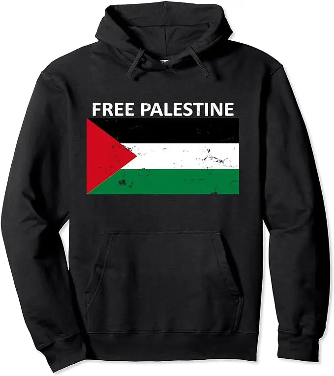 Moletom Palestina Gaza 100% Algodão Unissex Free Palestine Cinza