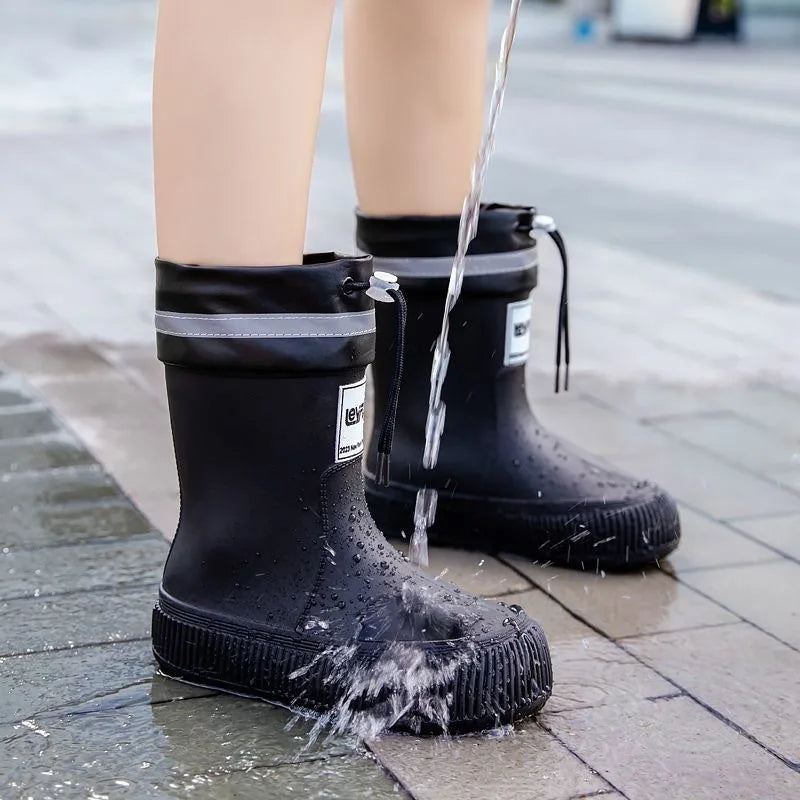 Bota Galocha Feminina Cano Médio Borracha Impermeável Hellen