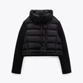 Jaqueta Puffer Feminina Bomber Cropped Allblack