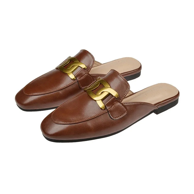 Mule Mocassim Feminino Marrom Maria