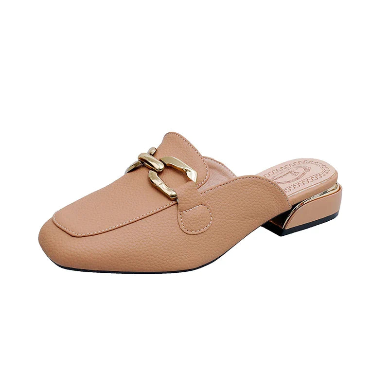 Mule Mocassim Feminino Bege Gracie