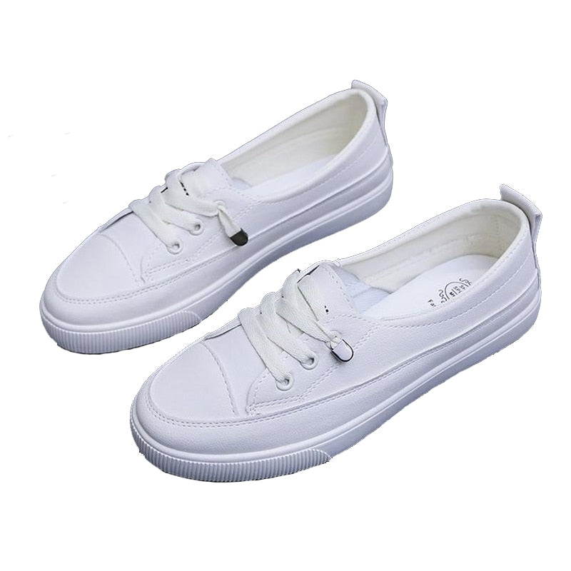 Tênis Feminino Casual Sapatenis Branco Cano Baixo