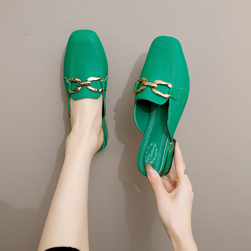 Mule Mocassim Feminino Verde Gracie