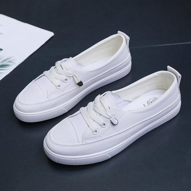 Tênis Feminino Casual Sapatenis Branco Cano Baixo