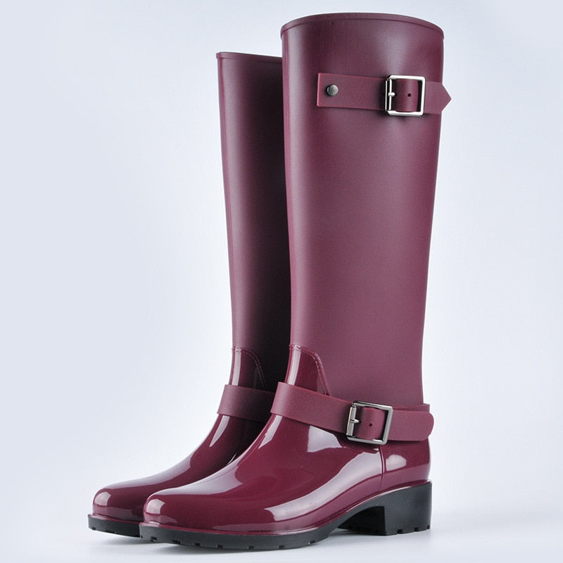 Botas Femininas Cano Longo Borracha Impermeável