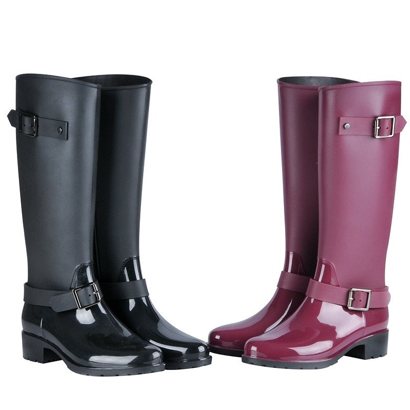 Botas Femininas Cano Longo Borracha Impermeável