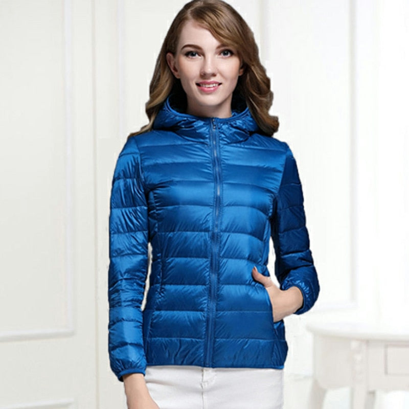 Jaqueta Puffer Feminina Com Capuz Lavaro