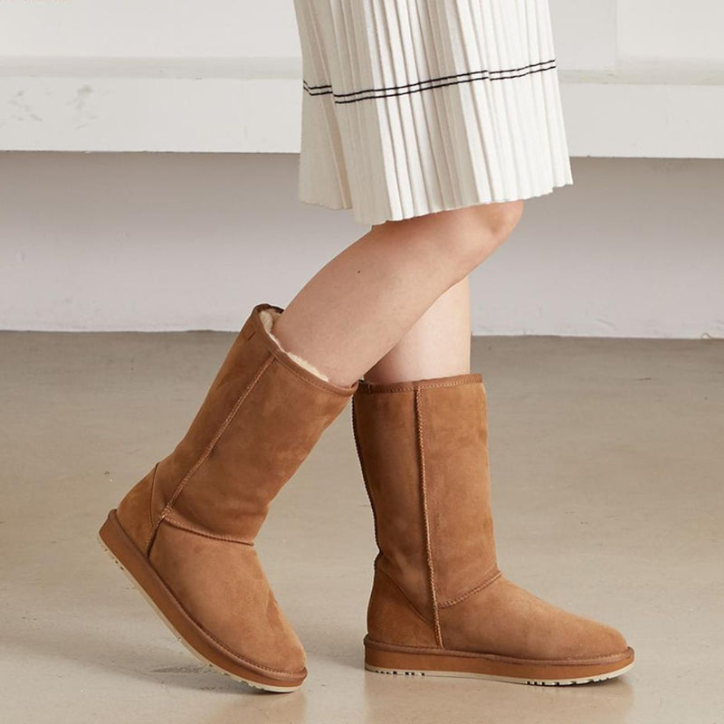 Bota Feminina de Inverno Australiana Forrada com Lã Cano Alto