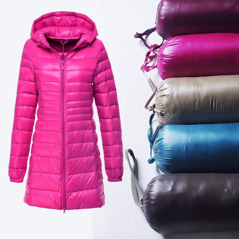 Jaqueta Puffer Feminina Parka Longa