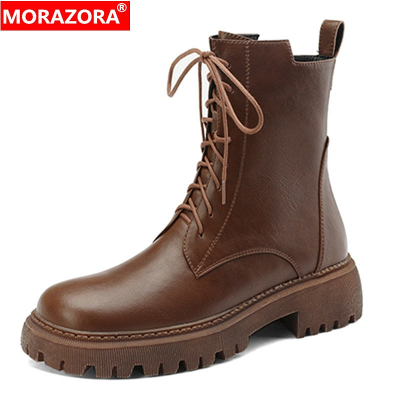 Bota Tratorada de Couro MORAZORA - Coturno de Inverno